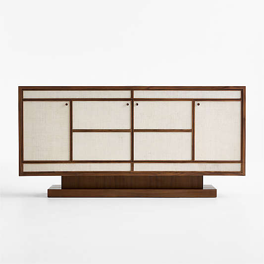 Baseline 72" Natural Walnut and Grasscloth Media Console by Venus Williams
