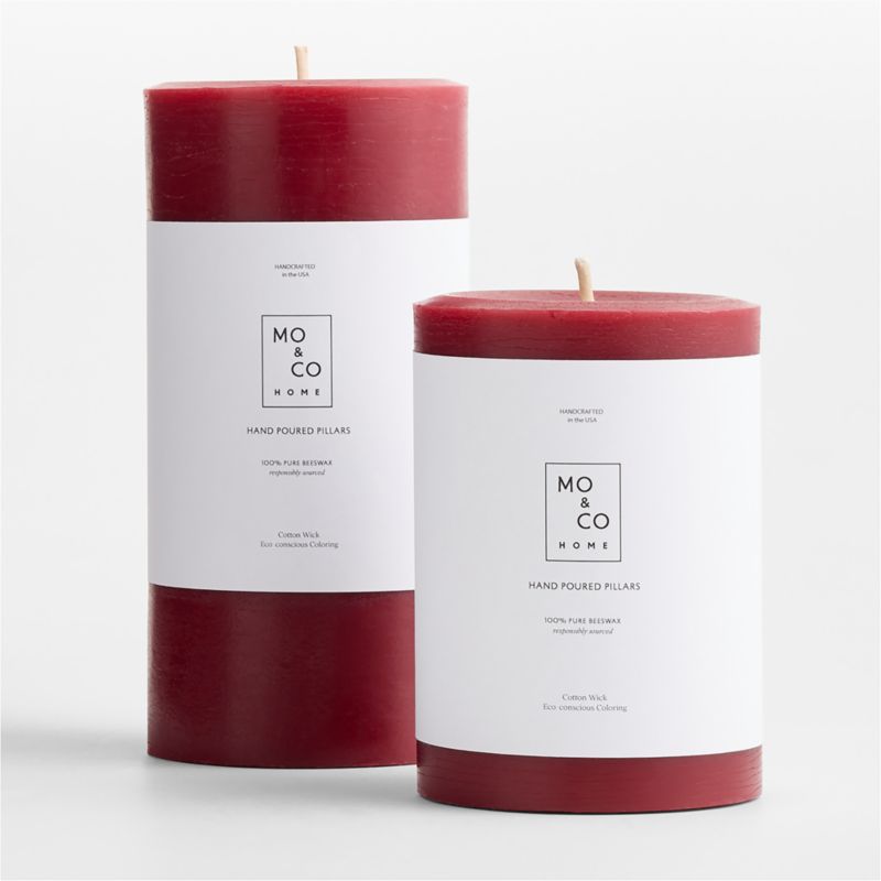 Berry Red Beeswax 3"x4" Pillar Candle - image 1 of 2