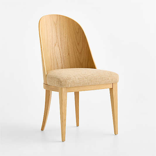 Bateau Natural Oak Wood Upholstered Dining Chair