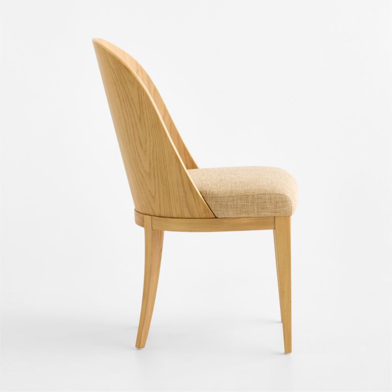 Bateau Natural Oak Wood Upholstered Dining Chair - image 5 of 8
