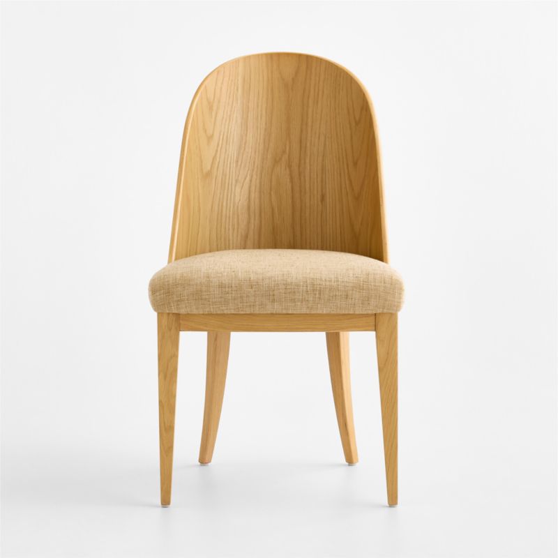 Bateau Natural Oak Wood Upholstered Dining Chair - image 4 of 8