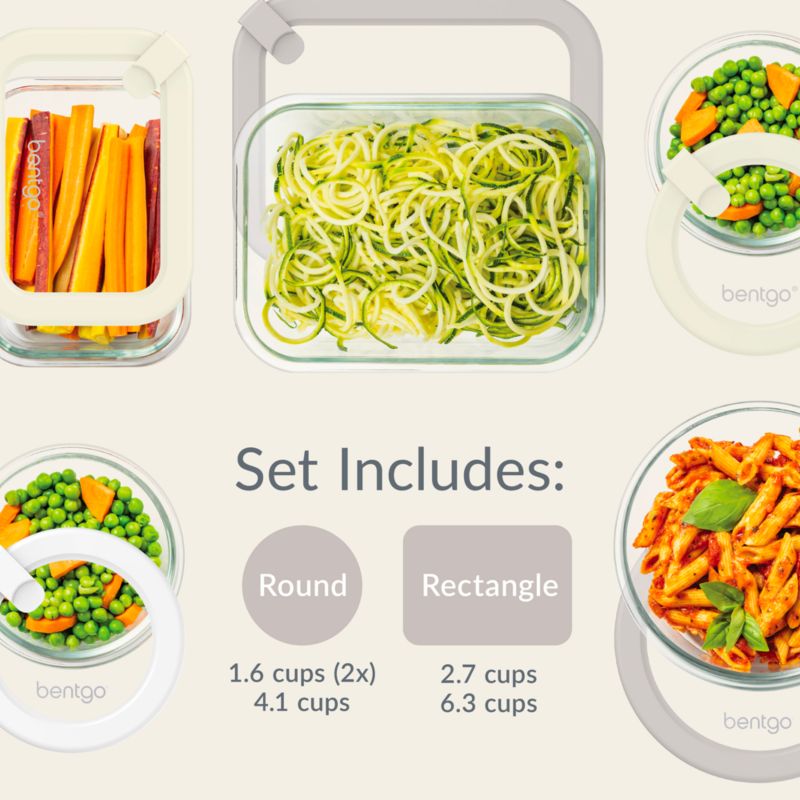 Bentgo Signature 10-Piece White Stone Multi-color Glass Food Storage Set - image 5 of 6