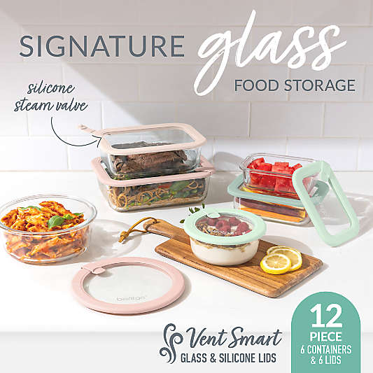 Bentgo Signature 12-Piece Desert Sage Multi-color Glass Food Storage Set