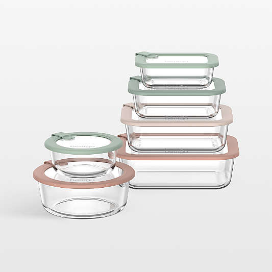 Bentgo Signature 12-Piece Desert Sage Multi-color Glass Food Storage Set