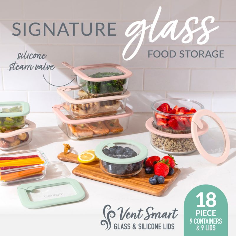 Bentgo Signature 18-Piece Desert Sage Multi-color Glass Food Storage Set - image 1 of 6