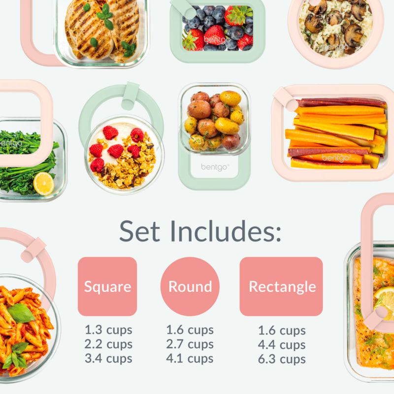 Bentgo Signature 18-Piece Desert Sage Multi-color Glass Food Storage Set - image 4 of 6