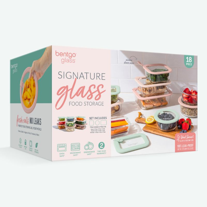 Bentgo Signature 18-Piece Desert Sage Multi-color Glass Food Storage Set - image 5 of 6