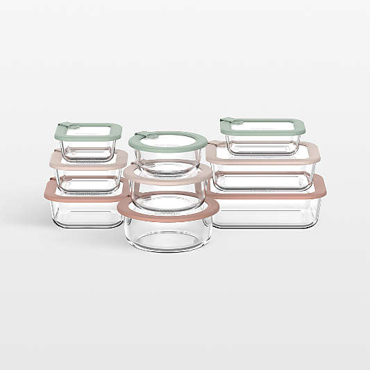 Bentgo Signature 18-Piece Desert Sage Multi-color Glass Food Storage Set