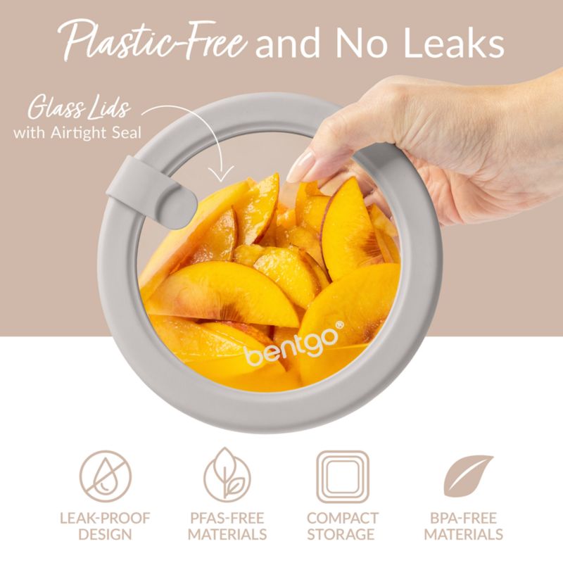 Bentgo Signature 4-Piece White Stone Multi-color Round Glass Food Storage Set - image 2 of 5