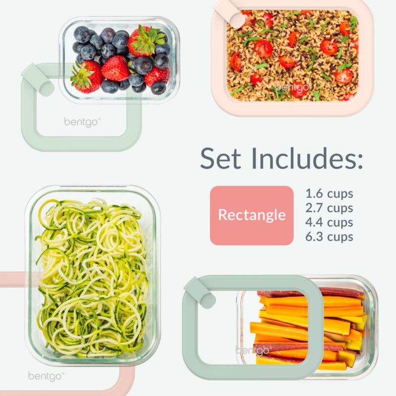 Bentgo Signature 8-Piece Desert Sage Multi-color Glass Food Storage Set - image 3 of 5