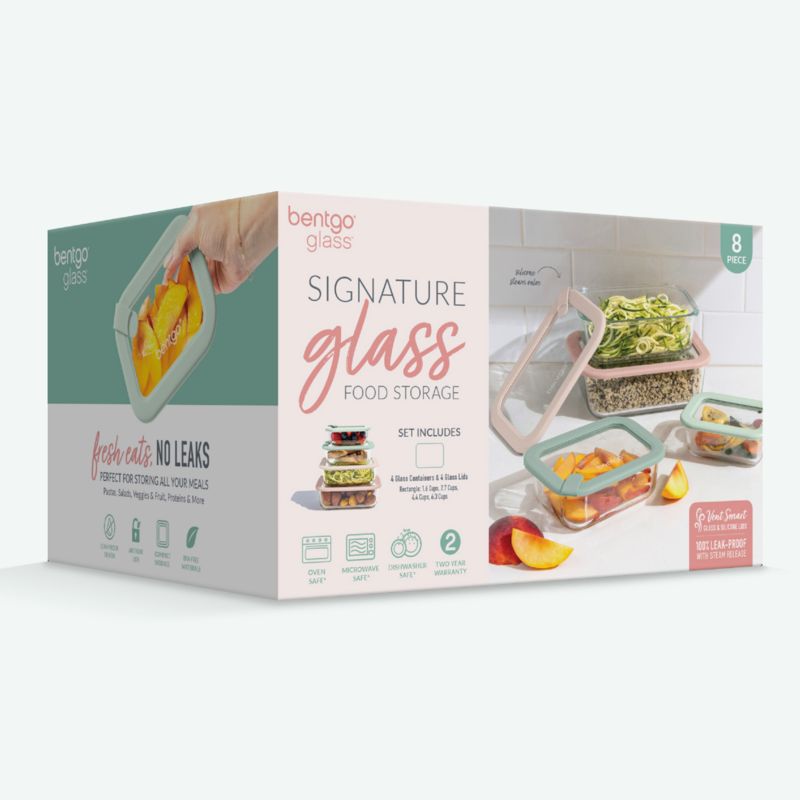 Bentgo Signature 8-Piece Desert Sage Multi-color Glass Food Storage Set - image 4 of 5