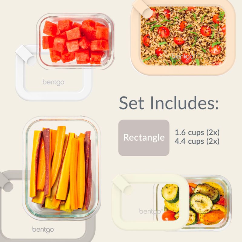 Bentgo Signature 8-Piece White Stone Multi-color Small Glass Food Storage Set - image 3 of 5