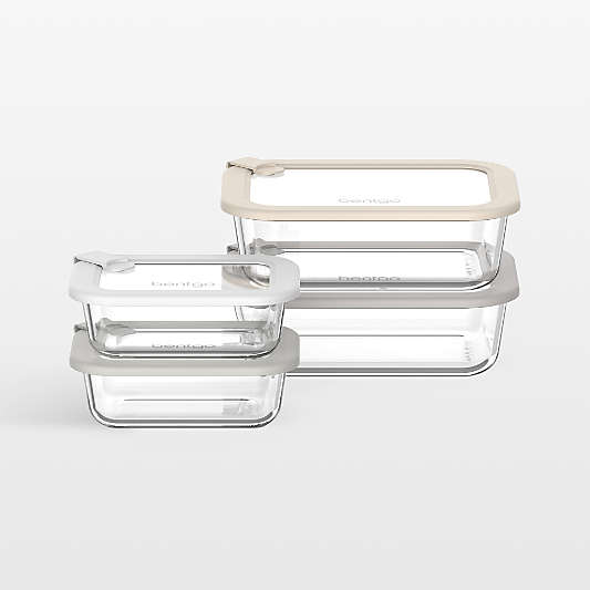 Bentgo Signature 8-Piece White Stone Multi-color Small Glass Food Storage Set