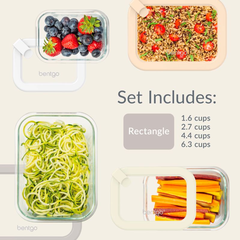Bentgo Signature 8-Piece White Stone Multi-color Glass Food Storage Set - image 4 of 5