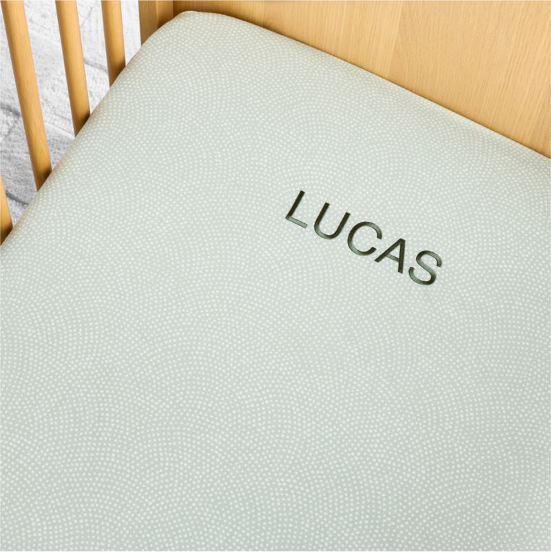 Batik Verte Green 100% Organic Cotton Baby Fitted Crib Sheet by Leanne Ford - image 1 of 12