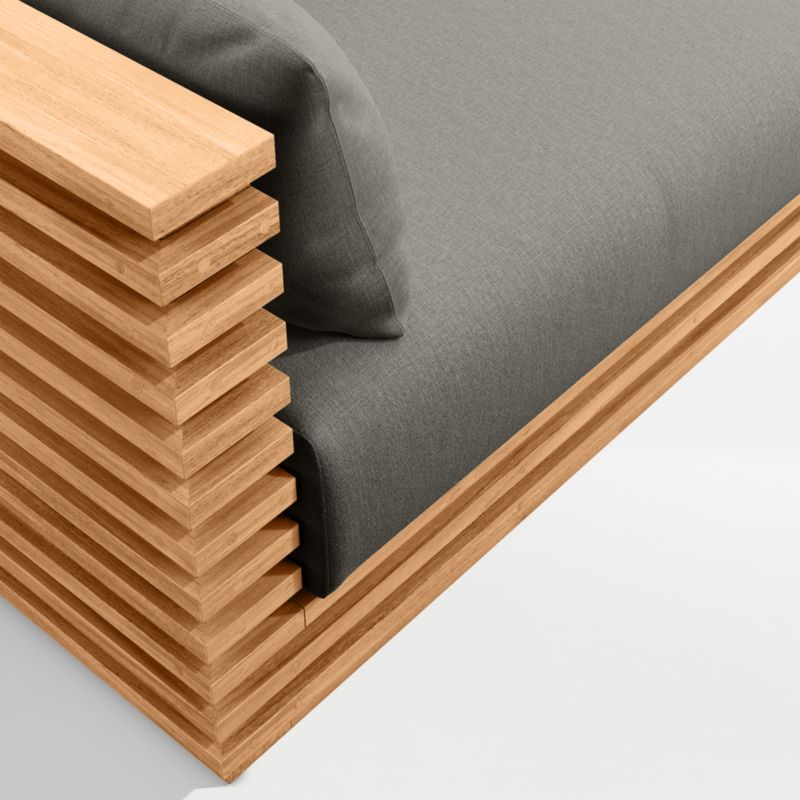 Batten Natural Teak 7-Piece L-Shaped Outdoor Sectional Sofa with Canvas Charcoal Sunbrella ® Cushions - image 10 of 10