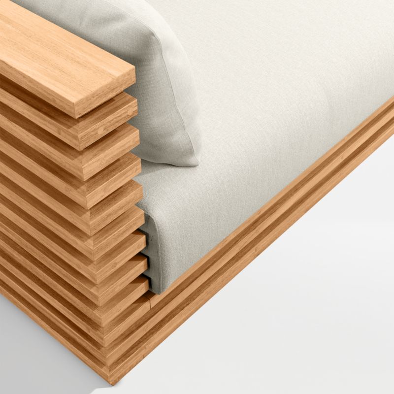 Batten 120" Natural Teak Outdoor Sofa with Canvas Natural Sunbrella ® Cushions - image 10 of 10