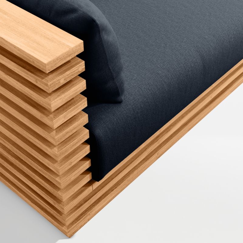 Batten Natural Teak 6-Piece L-Shaped Outdoor Sectional Sofa with Corner Coffee Table & Canvas Navy Sunbrella ® Cushions - image 11 of 11