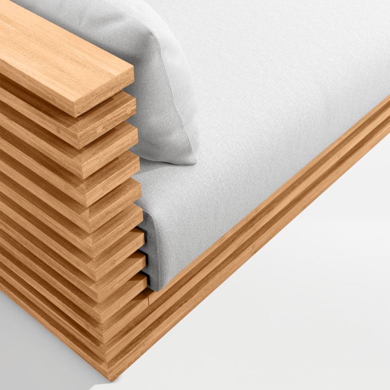 Batten Natural Teak 8-Piece U-Shaped Outdoor Sectional Sofa with Canvas White Sunbrella ® Cushions - image 10 of 9