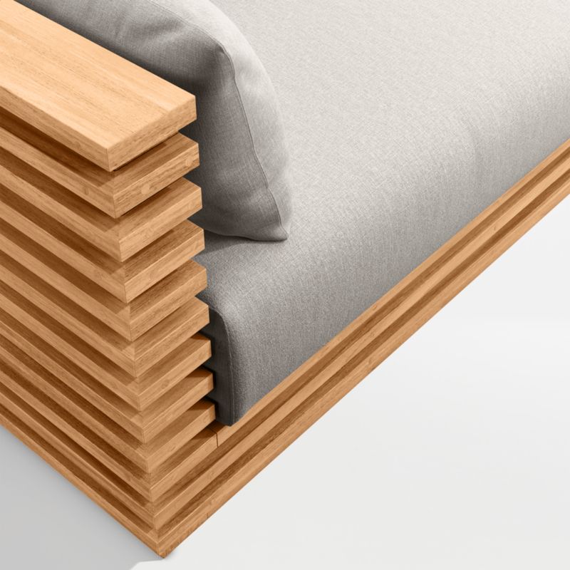 Batten 83" Natural Teak Outdoor Loveseat with Cast Ash Sunbrella ® Cushions - image 10 of 10