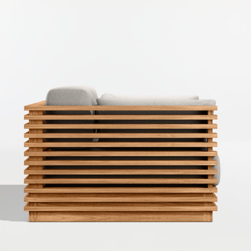 Batten 83" Natural Teak Outdoor Loveseat with Cast Ash Sunbrella ® Cushions - image 8 of 10