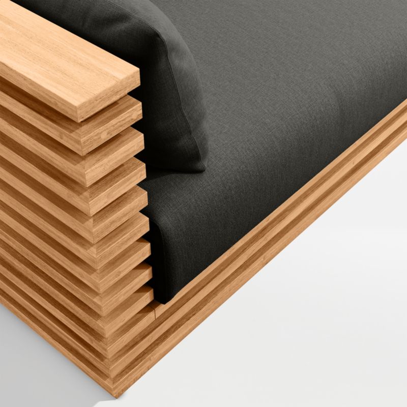 Batten Natural Teak 7-Piece L-Shaped Outdoor Sectional Sofa with Side Coffee Tables & Cast Charcoal Sunbrella ® Cushions - image 11 of 11