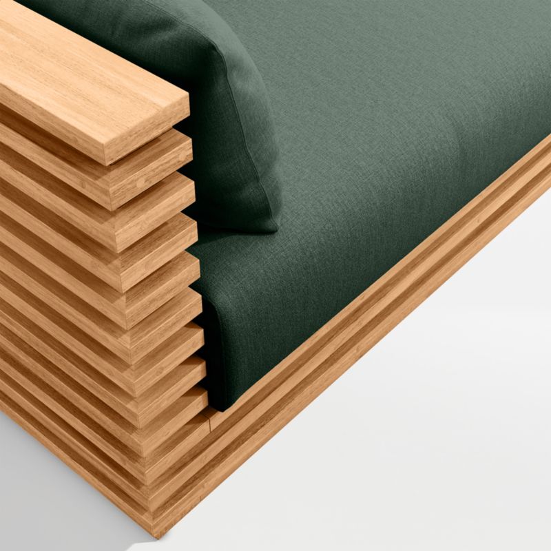 Batten Natural Teak 5-Piece L-Shaped Outdoor Sectional Sofa with Corner Coffee Table & Cast Ivy Sunbrella ® Cushions - image 11 of 11