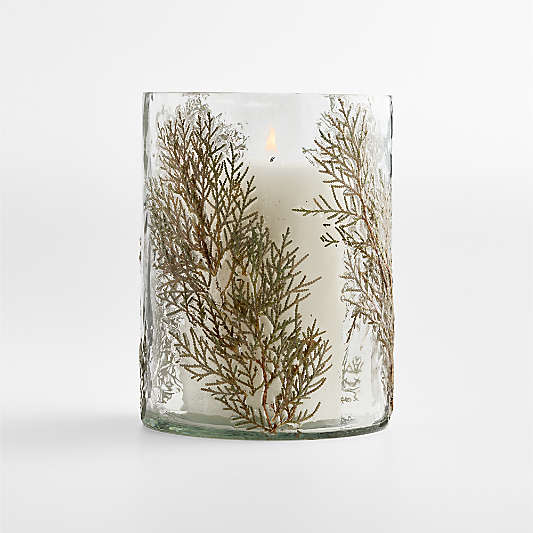 Botanical Glass Hurricane, Large 8"