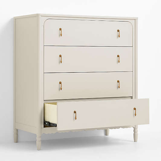 Beatrix 36" Linen Wood Tall 4-Drawer Kids Dresser