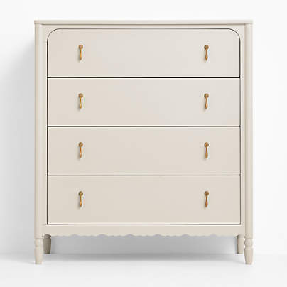 Beatrix 36" Linen Wood Tall 4-Drawer Kids Dresser