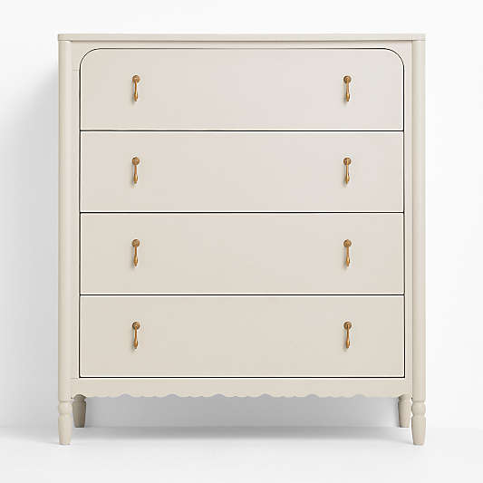 Beatrix 36" Linen Wood Tall 4-Drawer Kids Dresser