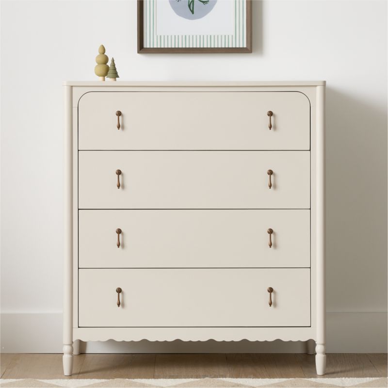Beatrix 36" Linen Wood Tall 4-Drawer Kids Dresser - image 1 of 6
