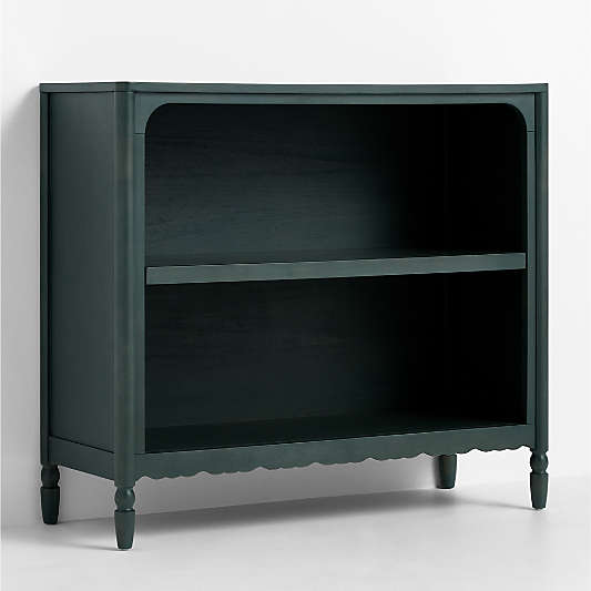 Beatrix Dyed Balsam Green Wood 2-Shelf Short Kids Bookcase