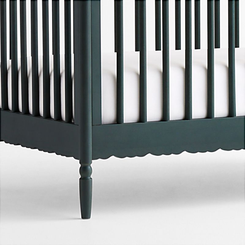 Beatrix Dyed Balsam Green Wood Convertible Baby Crib witih Toddler Bed Rail - image 8 of 9