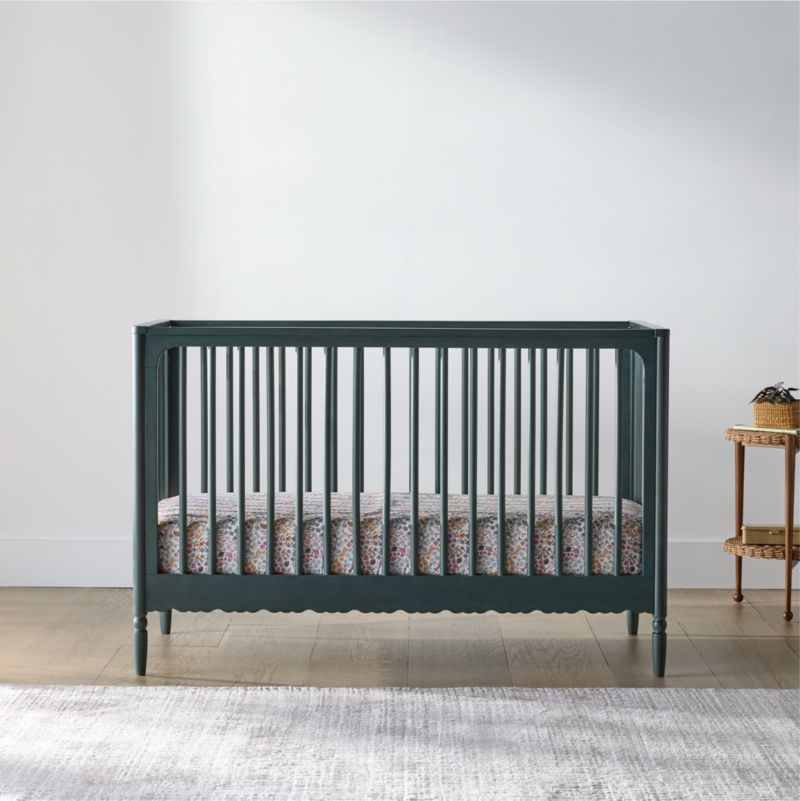 Beatrix Dyed Balsam Green Wood Convertible Crib - image 1 of 6