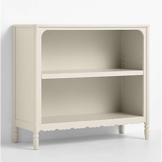 Beatrix Linen Wood 2-Shelf Short Kids Bookcase
