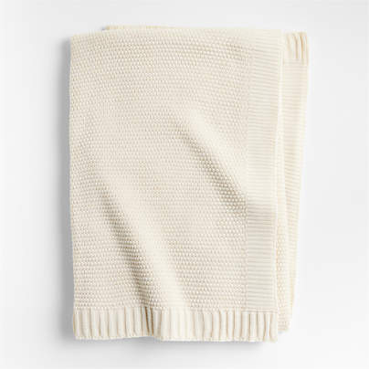 Bubble Knit Arctic Ivory Kids Bed Blanket