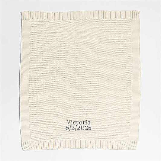 Bubble Knit Arctic Ivory 100% Organic Cotton Baby Stroller Blanket