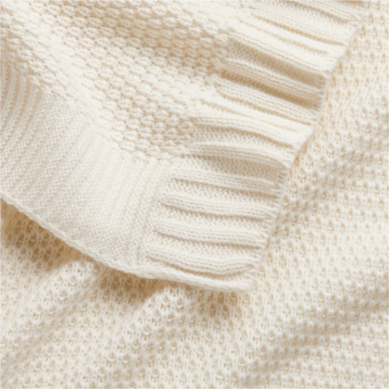 Bubble Knit Arctic Ivory Baby Stroller Blanket - image 10 of 12