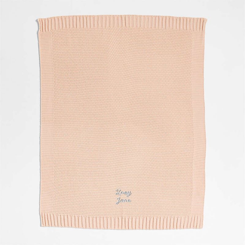 Bubble Knit Elegant Pink Baby Stroller Blanket - image 7 of 11