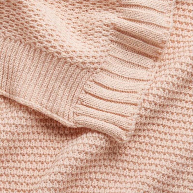 Bubble Knit Elegant Pink Baby Stroller Blanket - image 9 of 11