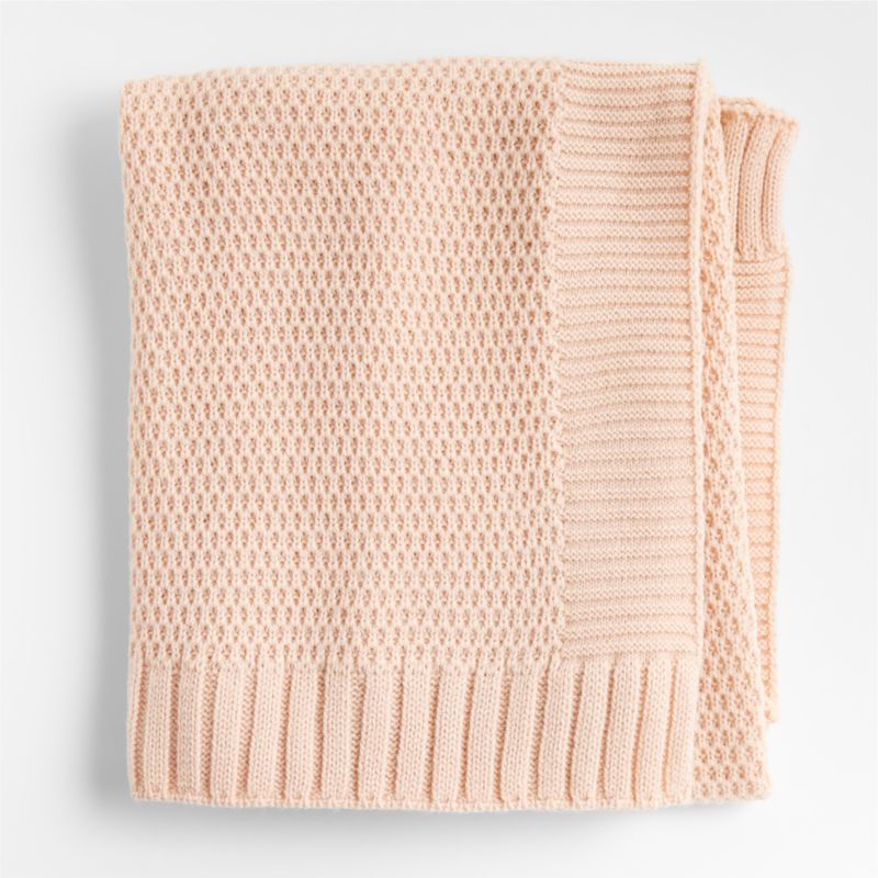 Bubble Knit Elegant Pink Baby Stroller Blanket