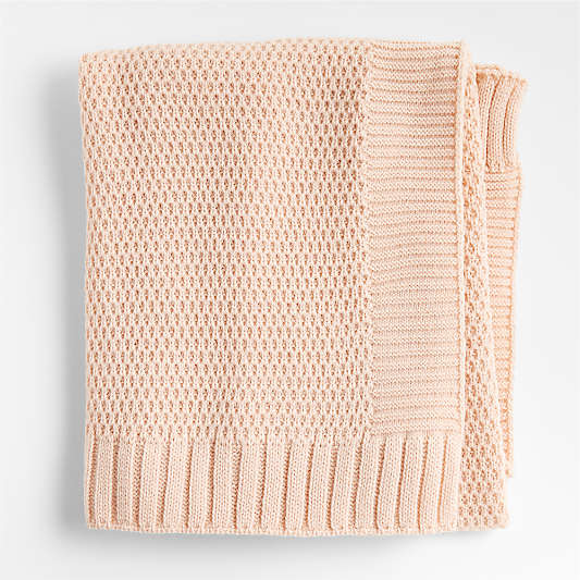 Bubble Knit Elegant Pink Baby Stroller Blanket