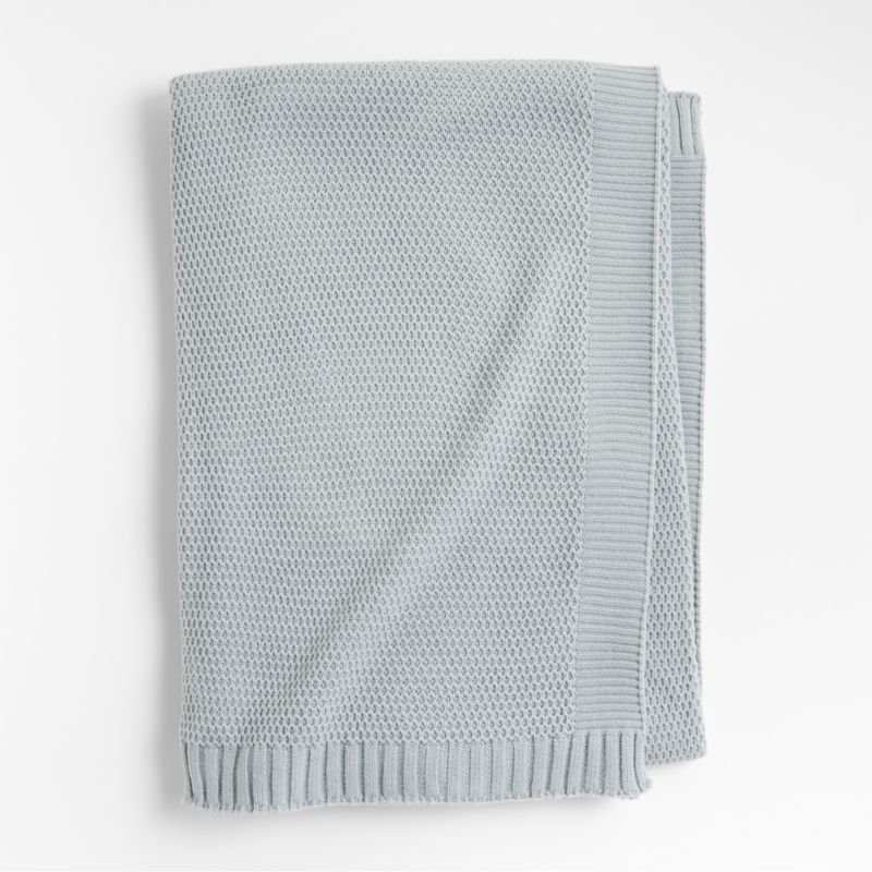 Bubble Knit Mist Blue Kids Bed Blanket