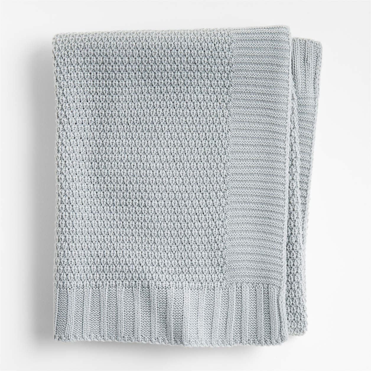 Bubble Knit Mist Blue Baby Stroller Blanket + Reviews Crate & Kids
