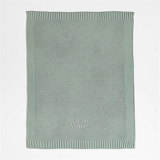 Bubble Knit Verte Green 100% Organic Cotton Baby Stroller Blanket