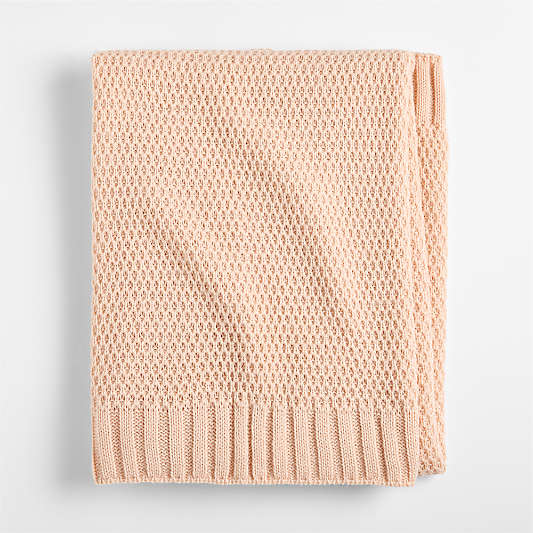 Bubble Knit Elegant Pink 100% Organic Cotton Baby Stroller Blanket