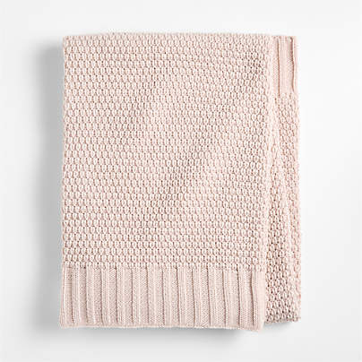 Bubble Knit Lilac Rose 100% Organic Cotton Baby Stroller Blanket