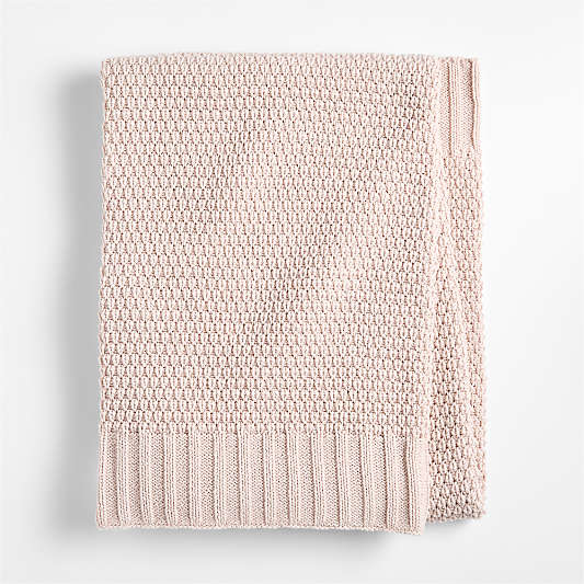 Bubble Knit Lilac Rose 100% Organic Cotton Baby Stroller Blanket