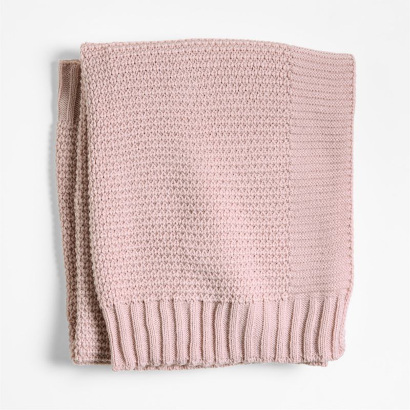 Bubble Knit Mauve Rose Baby Stroller Blanket - image 0 of 5